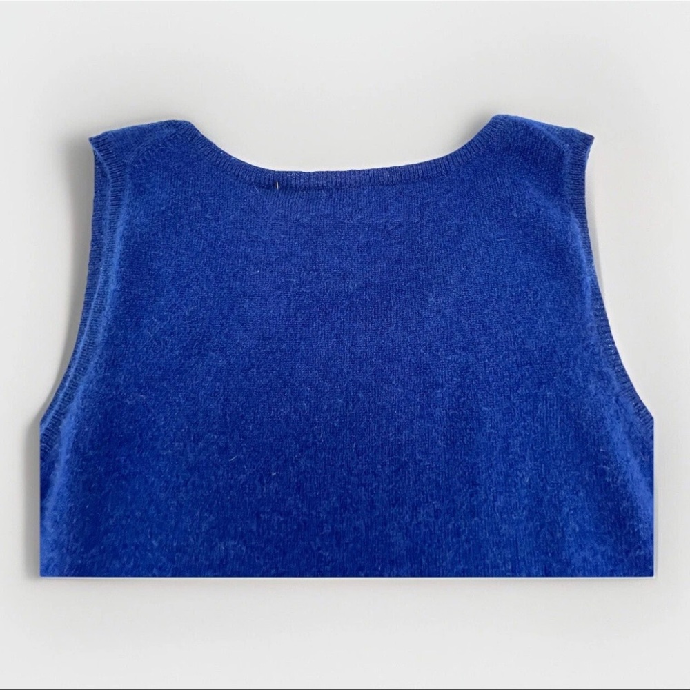 Jennifer Tyler 100% Cashmere Knit Tank Top Women’s XS Couture Navy Blue NWT - Picture 10 of 14
